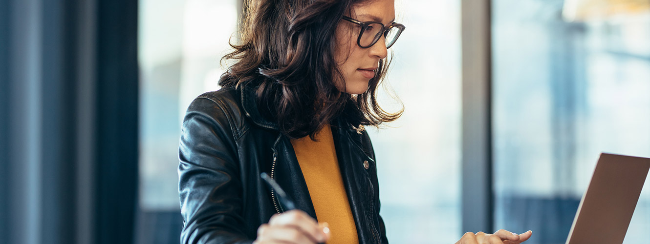 Woman working on computer