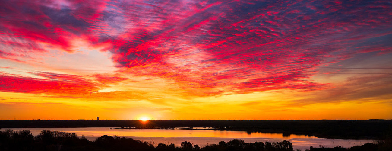 Sunset over a lake